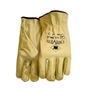 Officers glove grain leather cream with elastic band